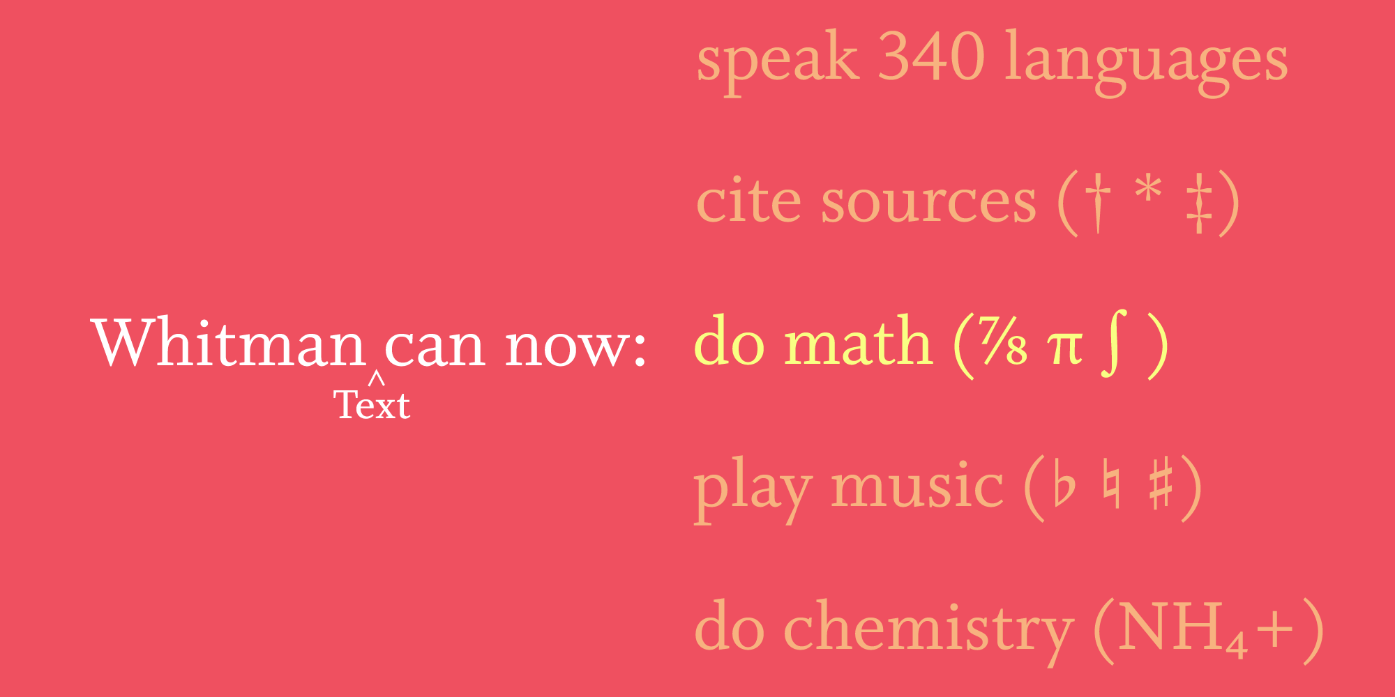 A new chapter for Whitman Text: Kent Lew’s masterful upgrade