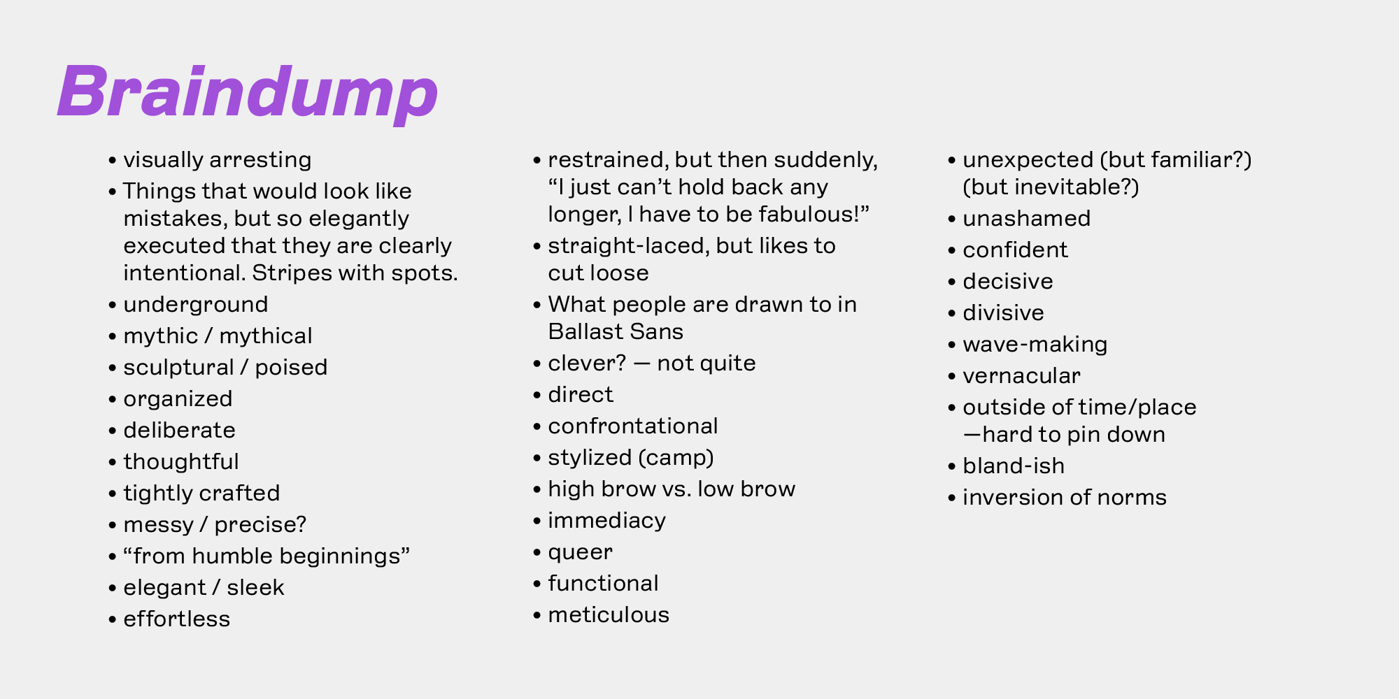 Braindump