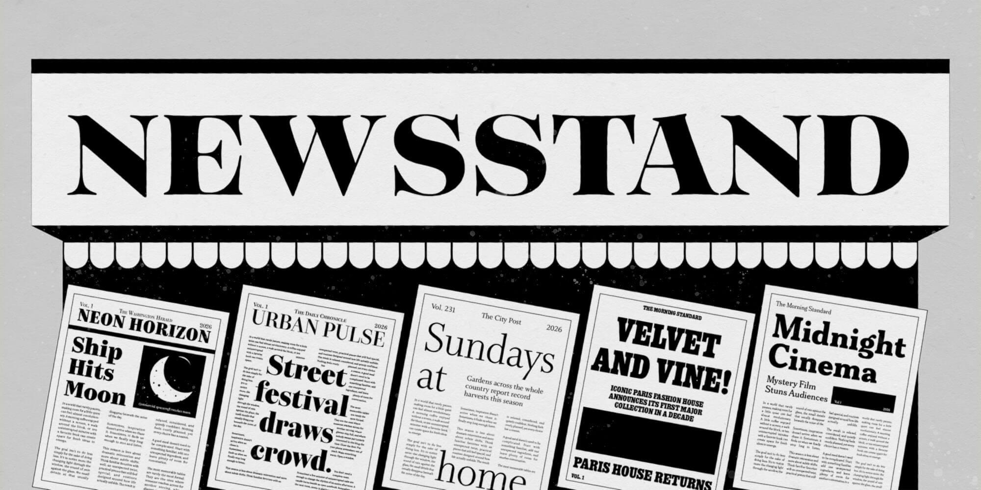 Newsstand energy: editorial type for the fall issue